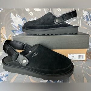 UGG Goldenback Swingback Clog Mens Black NIB - Size 12